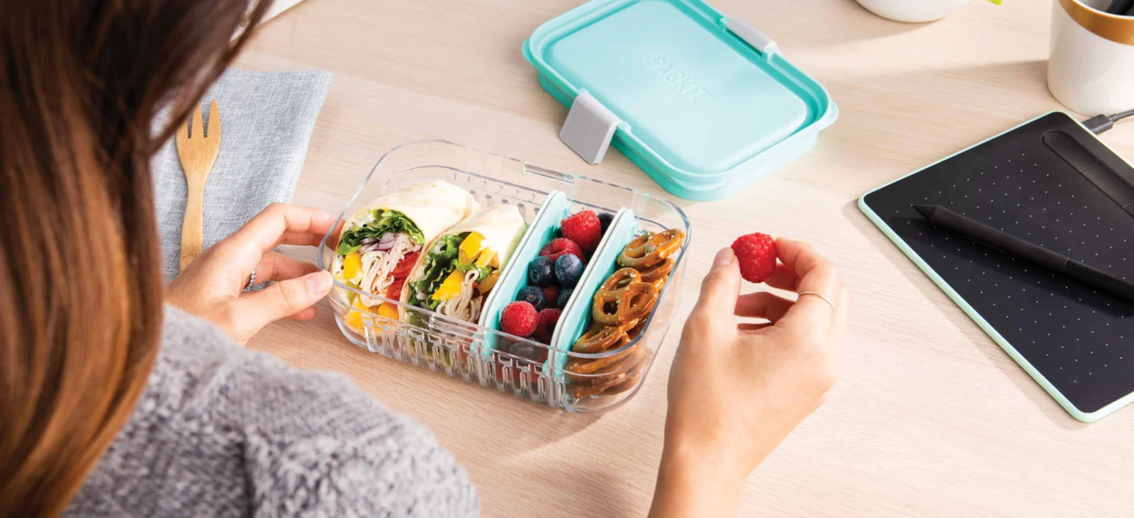4 Pack Sandwich Container Lunch Box Packer Fresh Reusable Food Storage Kid Adult