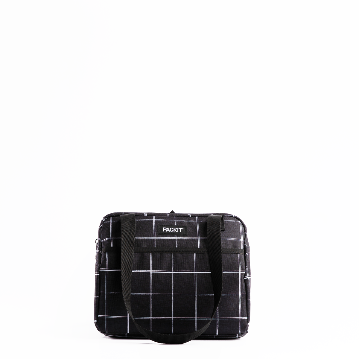 Packit Freezable Lunch Bag Black Grid