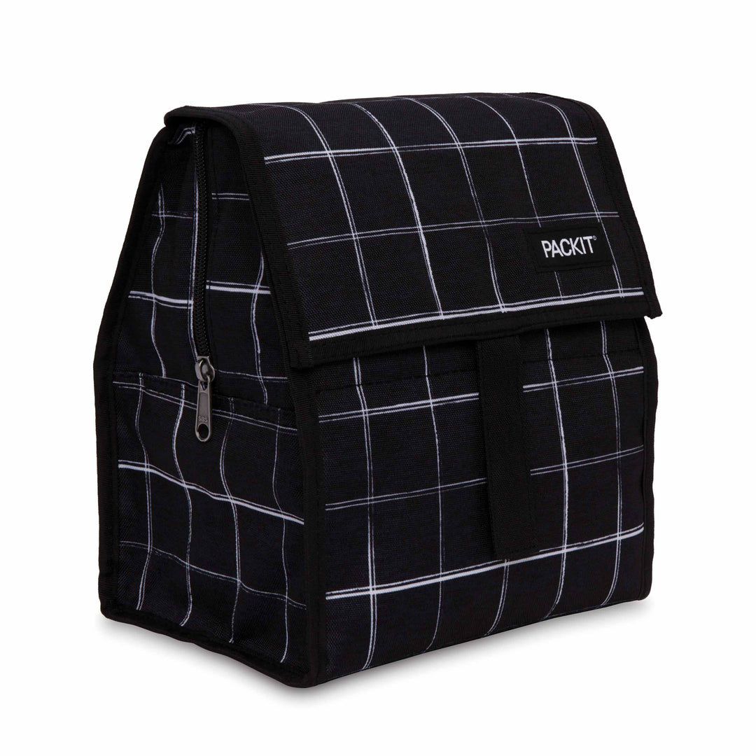 Freezable Lunch Bag - PackIt#color_black-grid