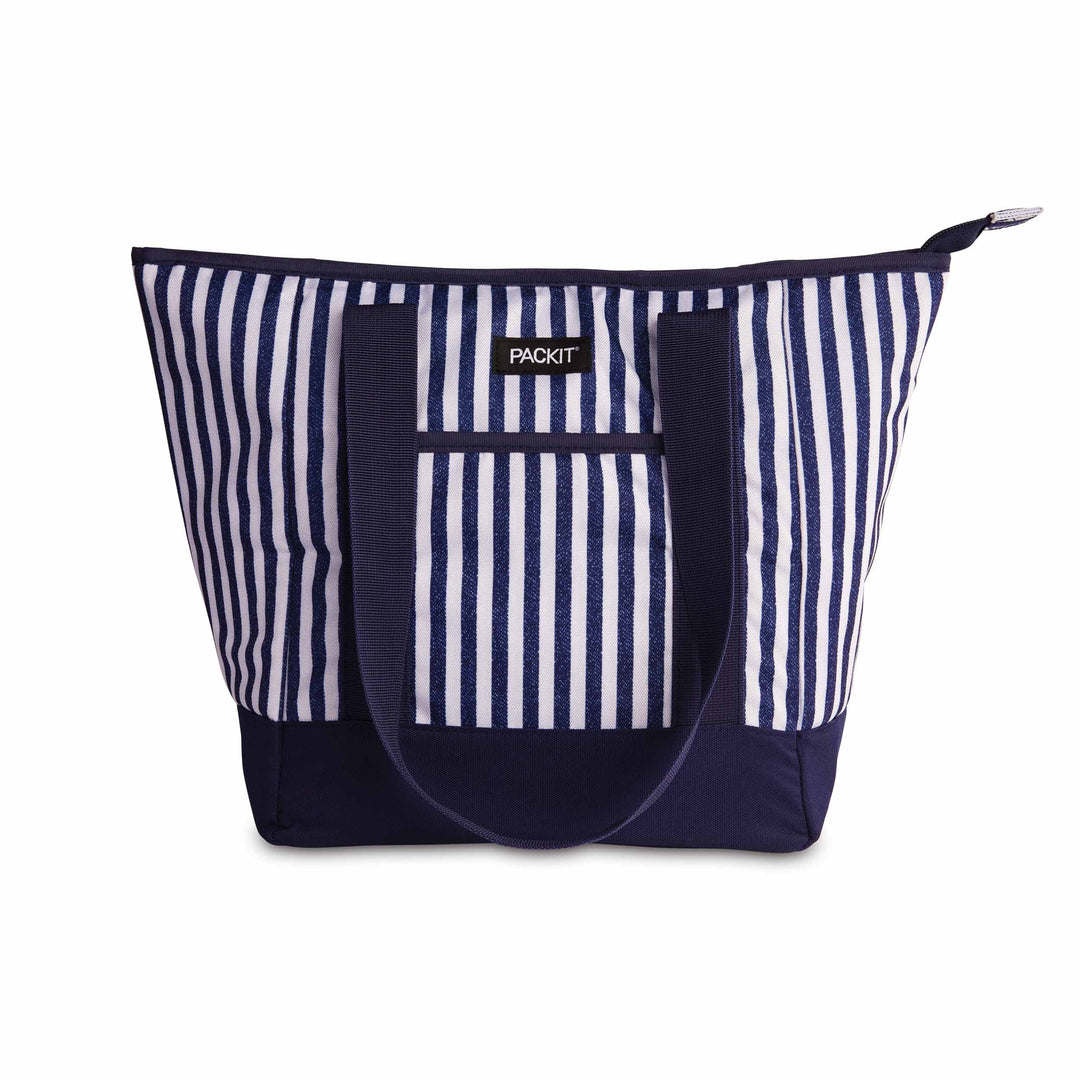 Freezable 12 Can Tote Cooler - PackIt#color_seaside-stripe