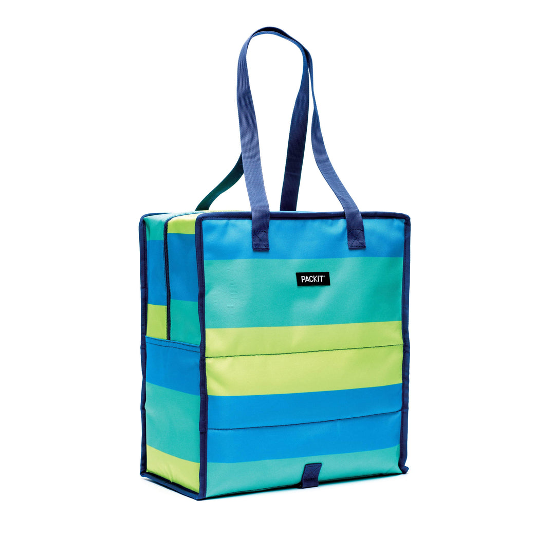 Freezable Grocery Tote Bag - PackIt#color_fresh-stripes