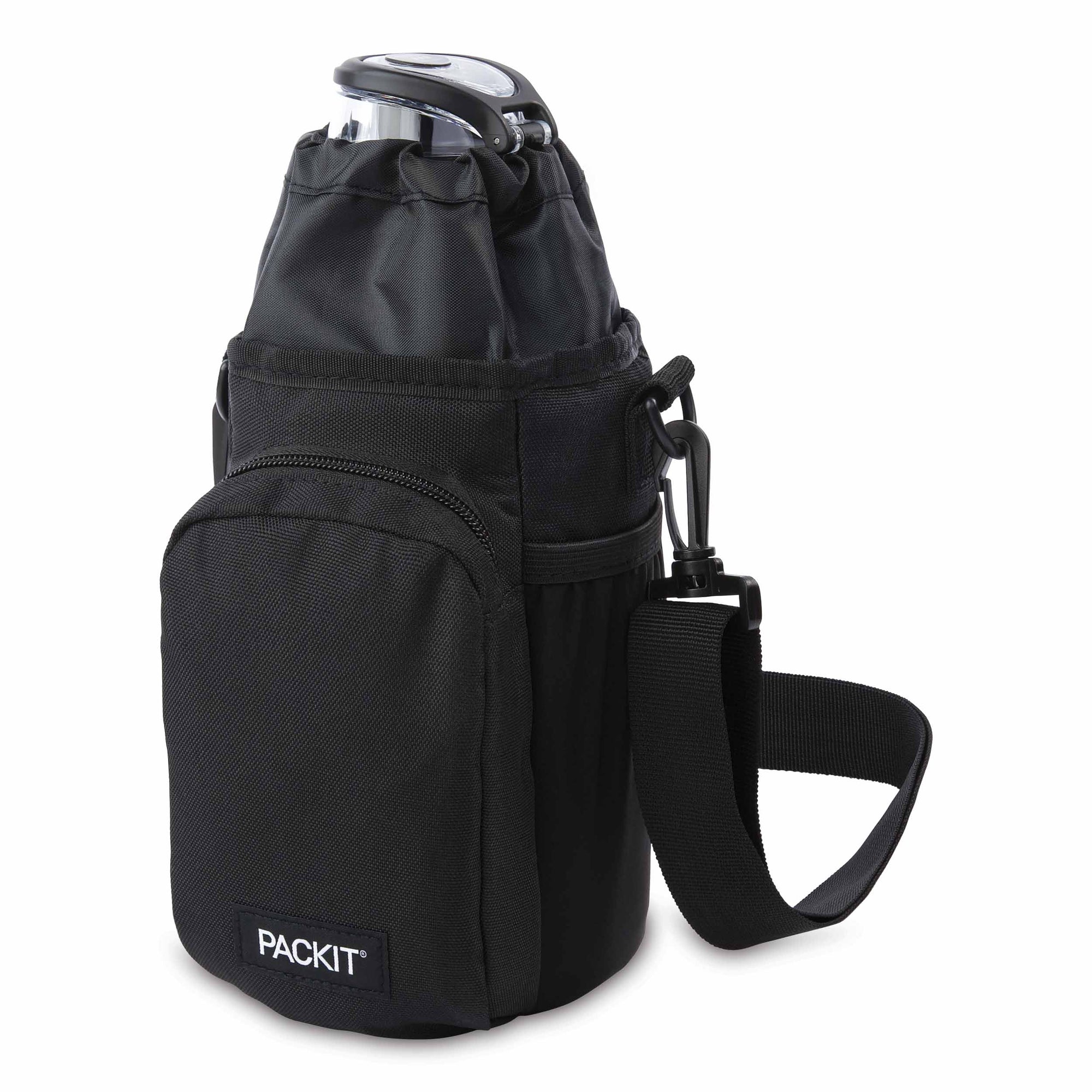 crossbody travel bag with water bottle holder nicgids Freezable Hydration Crossbody Black