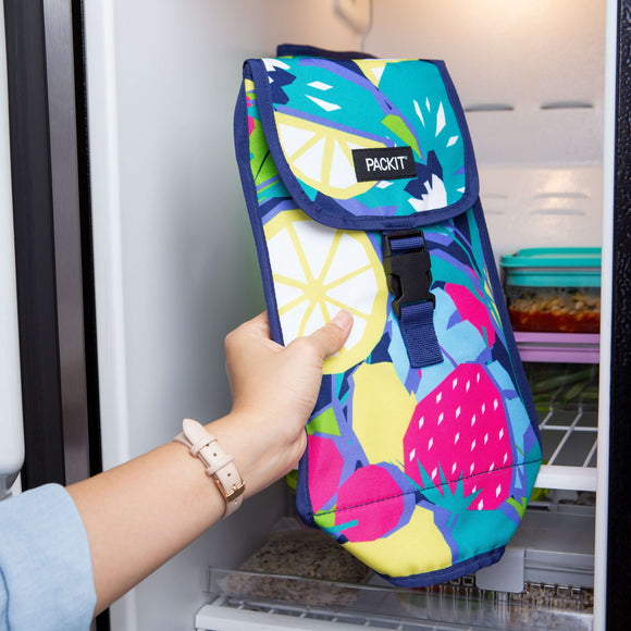 PackIt’s freezable wine cooler bag placed in freezer