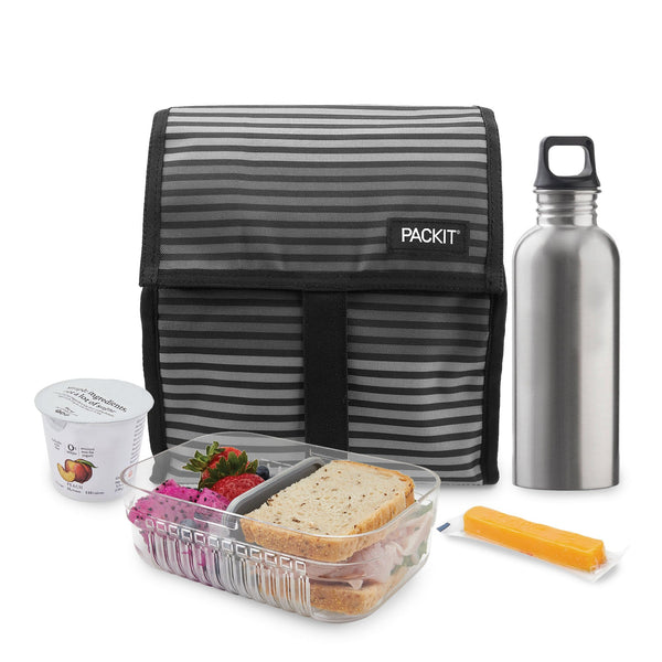 PackIt Freezable Classic Lunch Box 2 34 H x 10 14 W x 8 12 D Black - Office  Depot