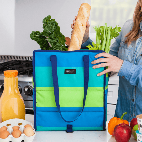 Freezable Grocery Tote with built-in ice packs