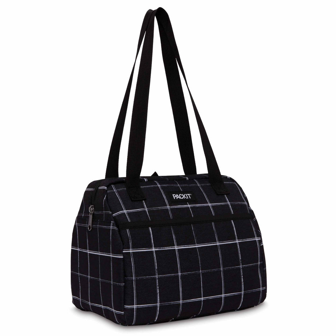 Hampton Lunch Tote Bag - PackIt#color_black-grid